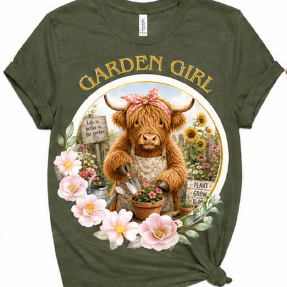 Garden Girl Highland Cow Shirt | Gardening Graphic Tee