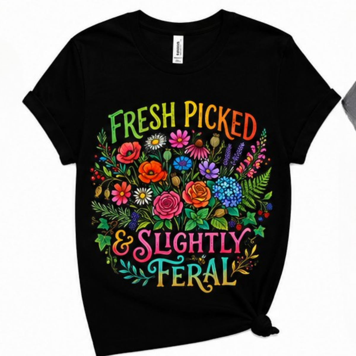 Fresh Picked & Slightly Feral Floral Graphic T-Shirt