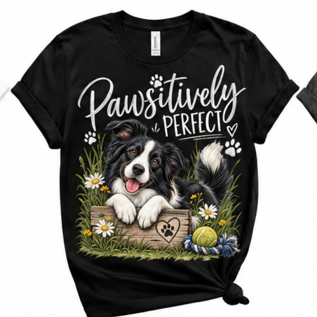 Pawsitively Perfect Border Collie Graphic T-Shirt