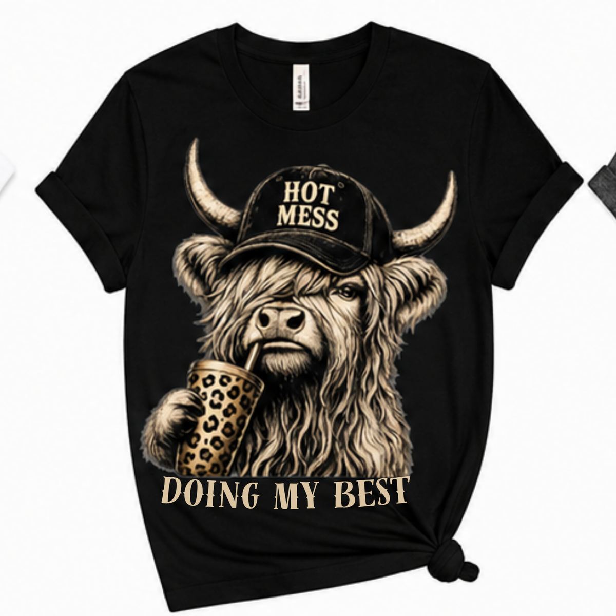 Hot Mess Highland Cow Shirt | Funny Cow Graphic Tee