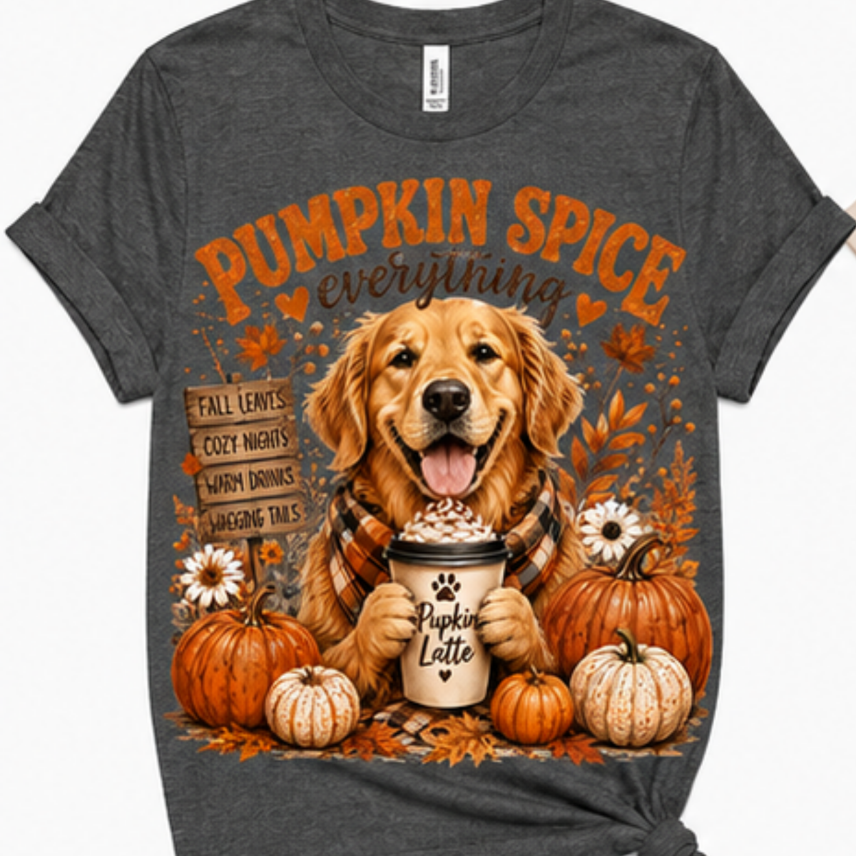 Pumpkin Spice Everything Golden Retriever Fall T-Shirt