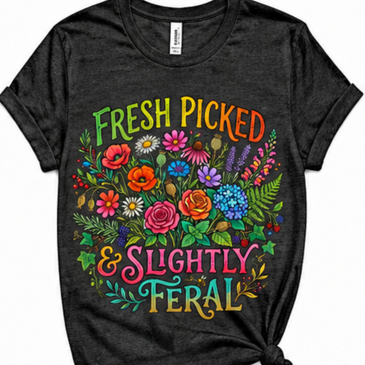 Fresh Picked & Slightly Feral Floral Graphic T-Shirt