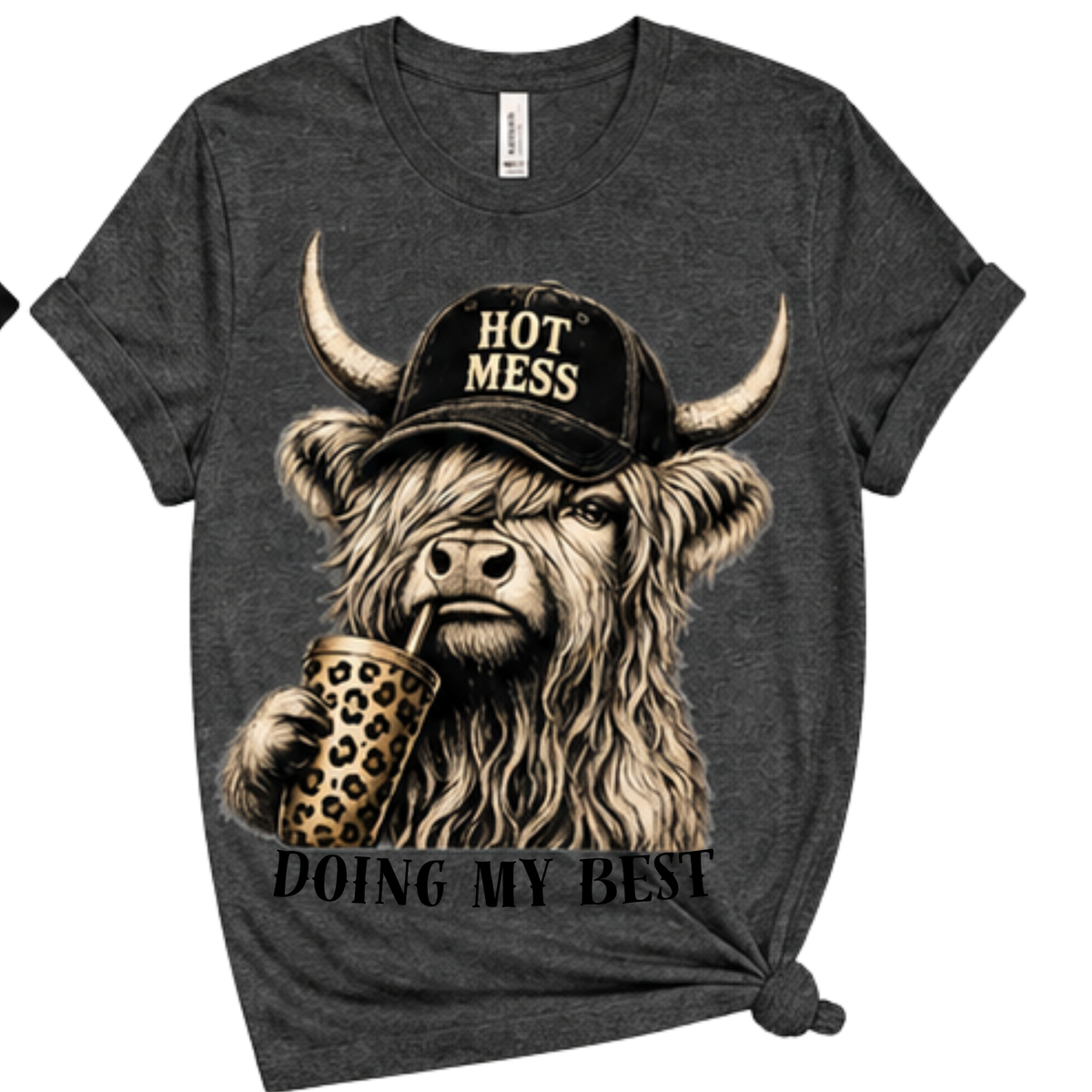 Hot Mess Highland Cow Shirt | Funny Cow Graphic Tee