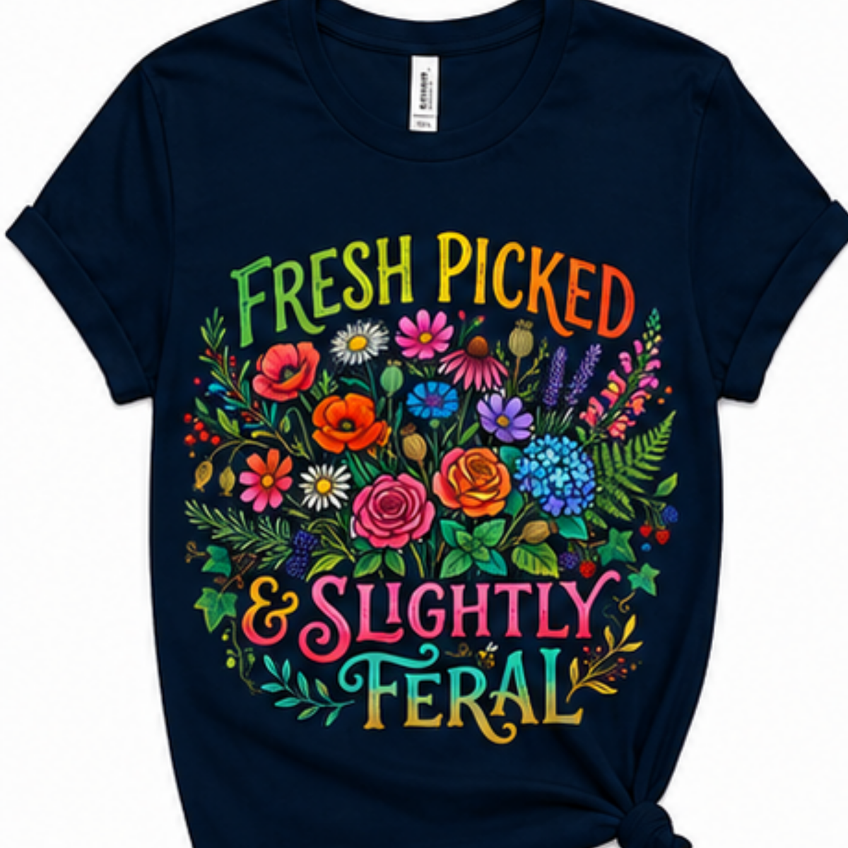 Fresh Picked & Slightly Feral Floral Graphic T-Shirt