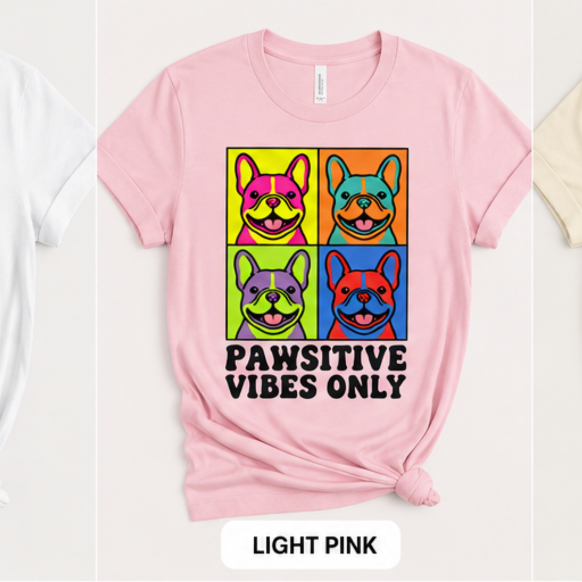 Pop Art Pug: "Pawsitive Vibes Only" Tee