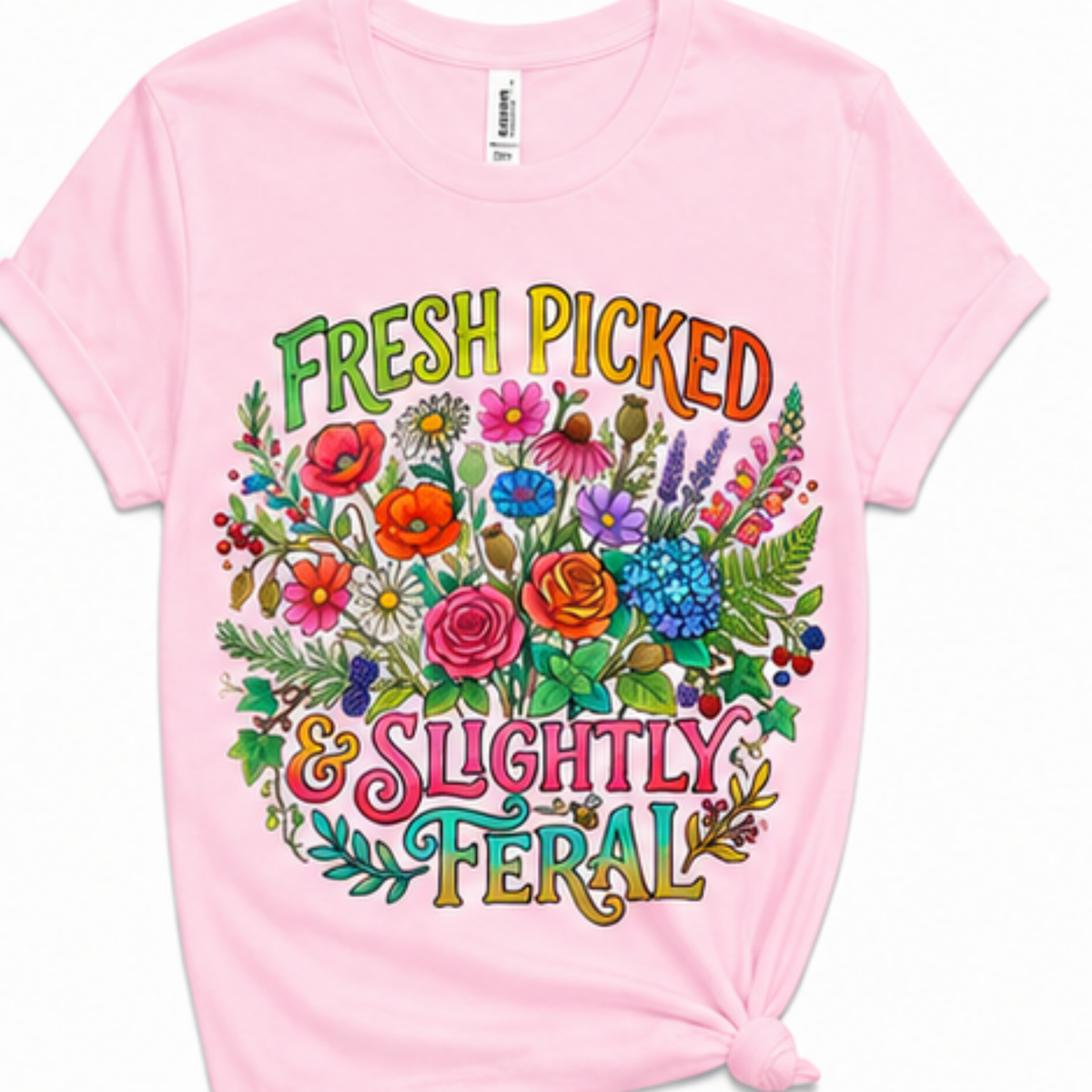 Fresh Picked & Slightly Feral Floral Graphic T-Shirt