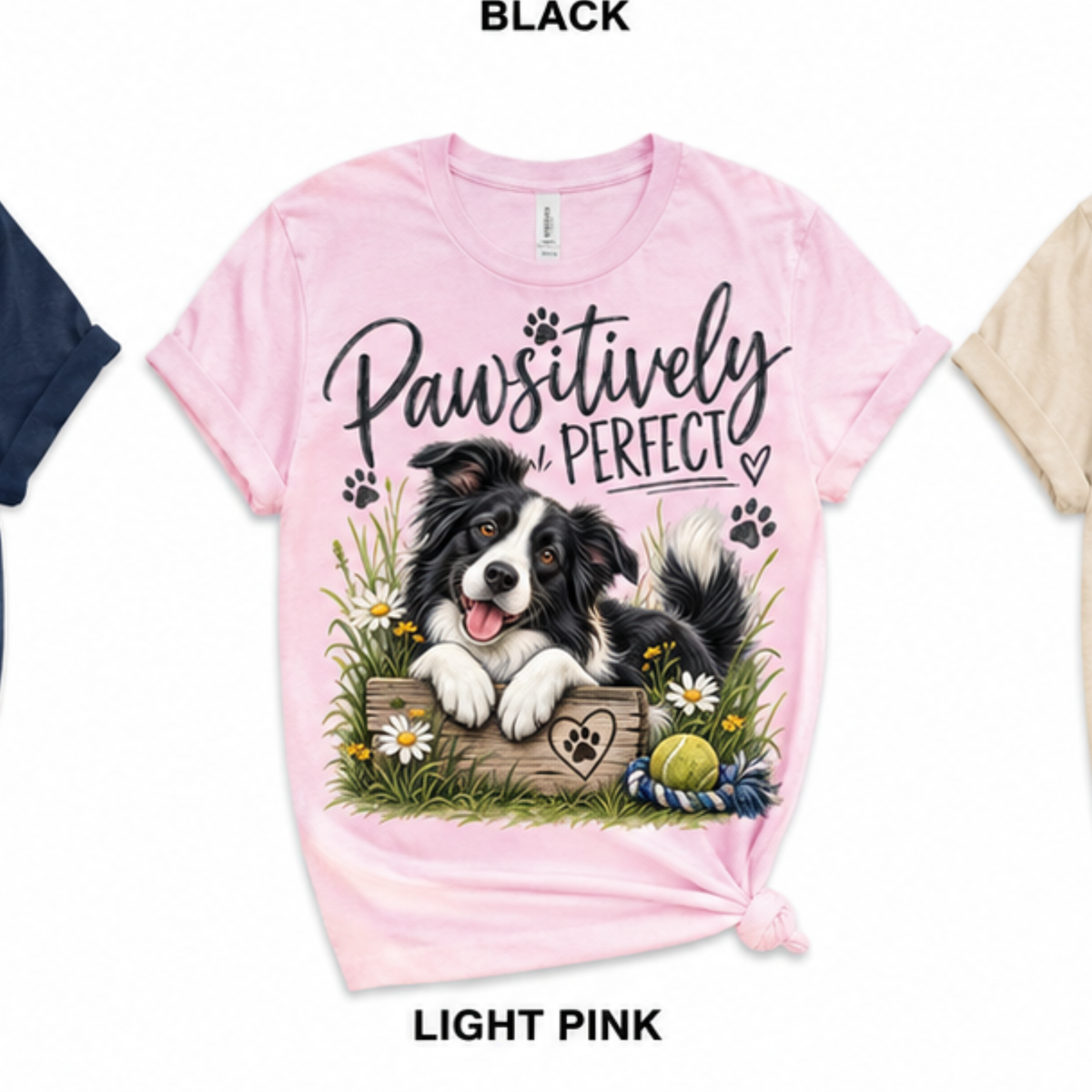 Pawsitively Perfect Border Collie Graphic T-Shirt