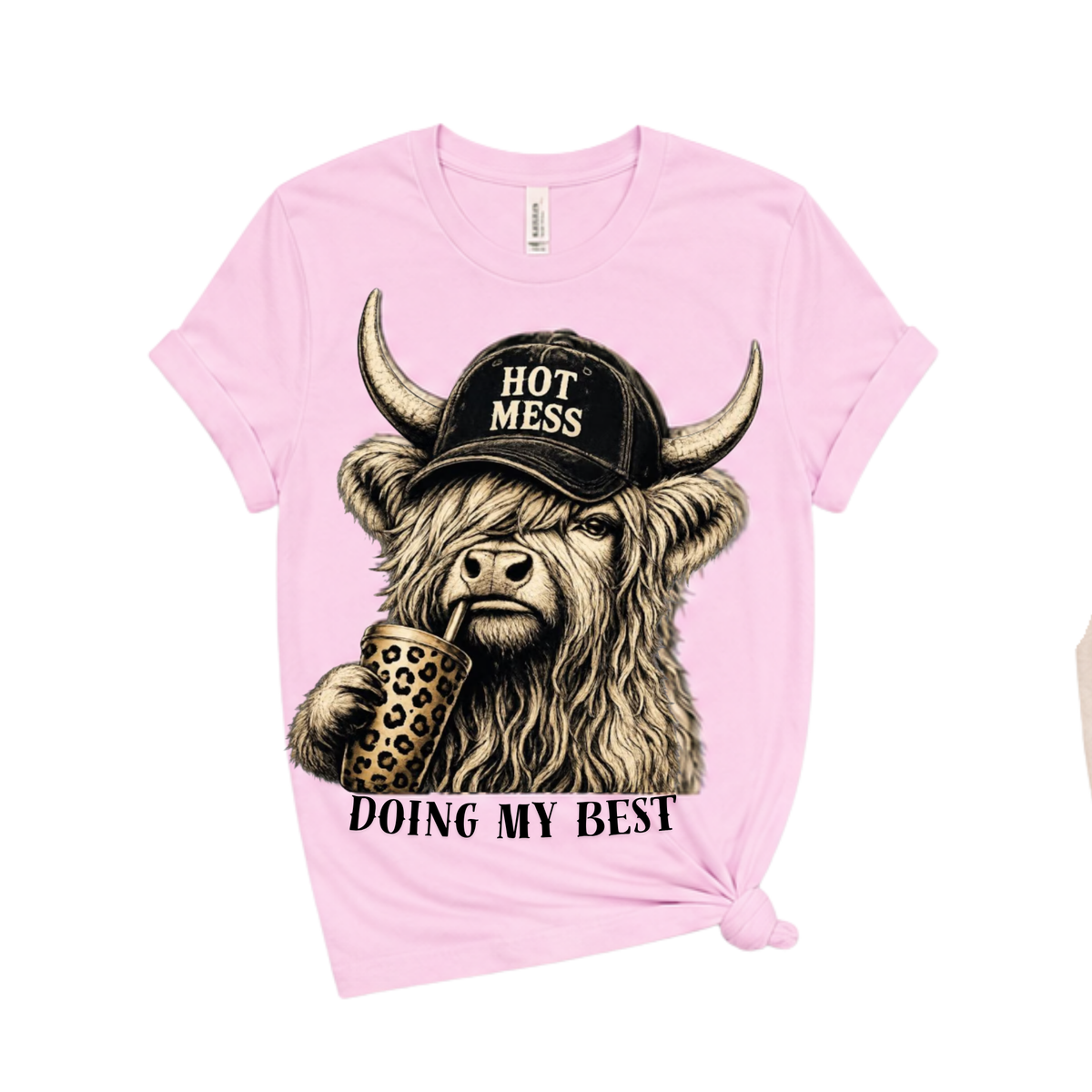 Hot Mess Highland Cow Shirt | Funny Cow Graphic Tee