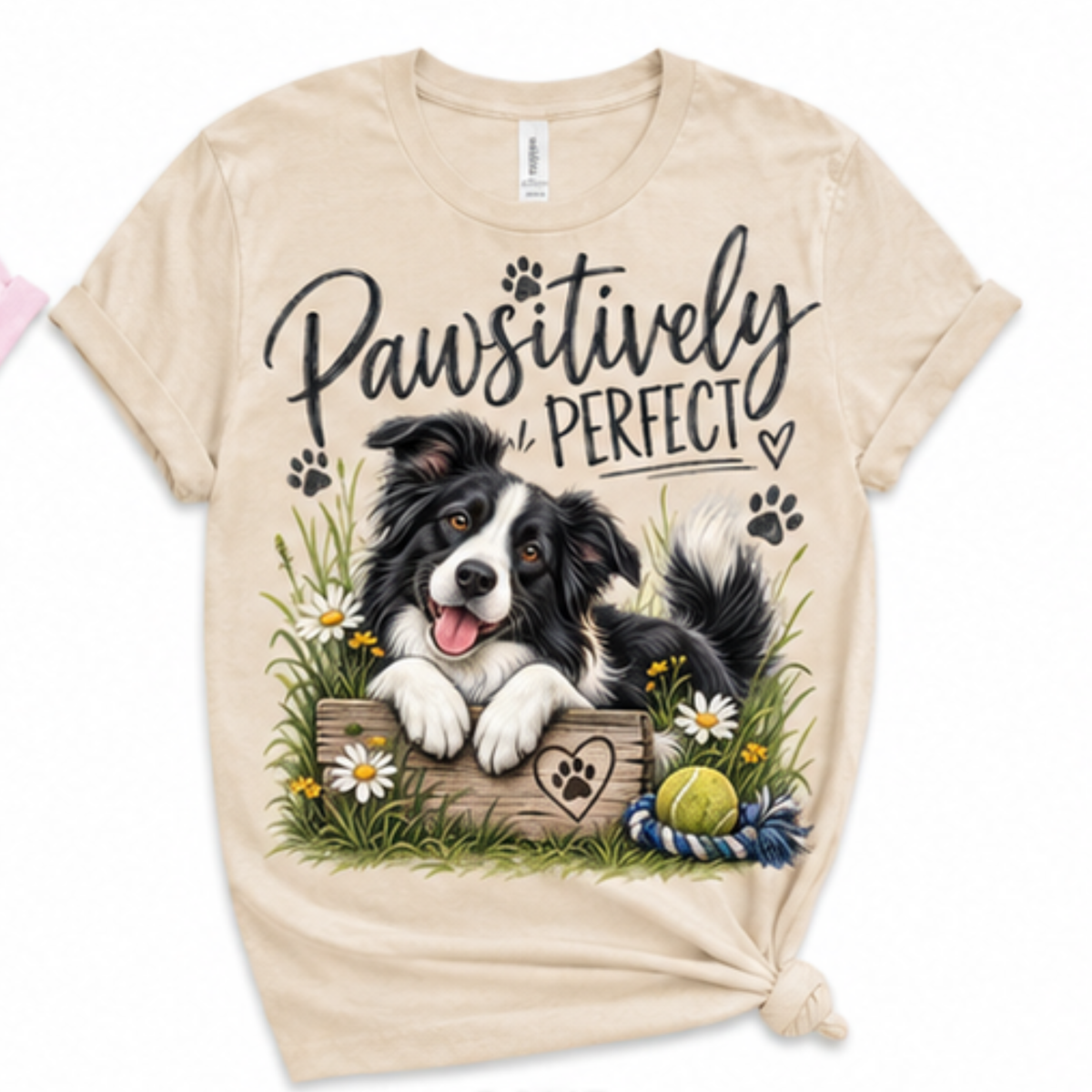 Pawsitively Perfect Border Collie Graphic T-Shirt