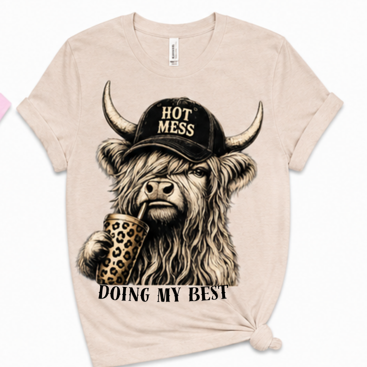 Hot Mess Highland Cow Shirt | Funny Cow Graphic Tee