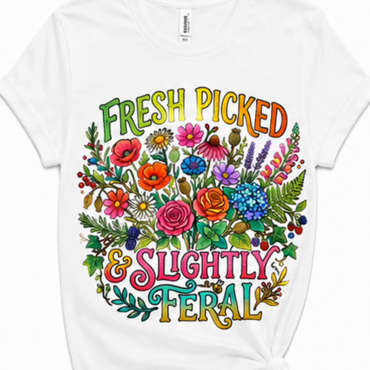 Fresh Picked & Slightly Feral Floral Graphic T-Shirt
