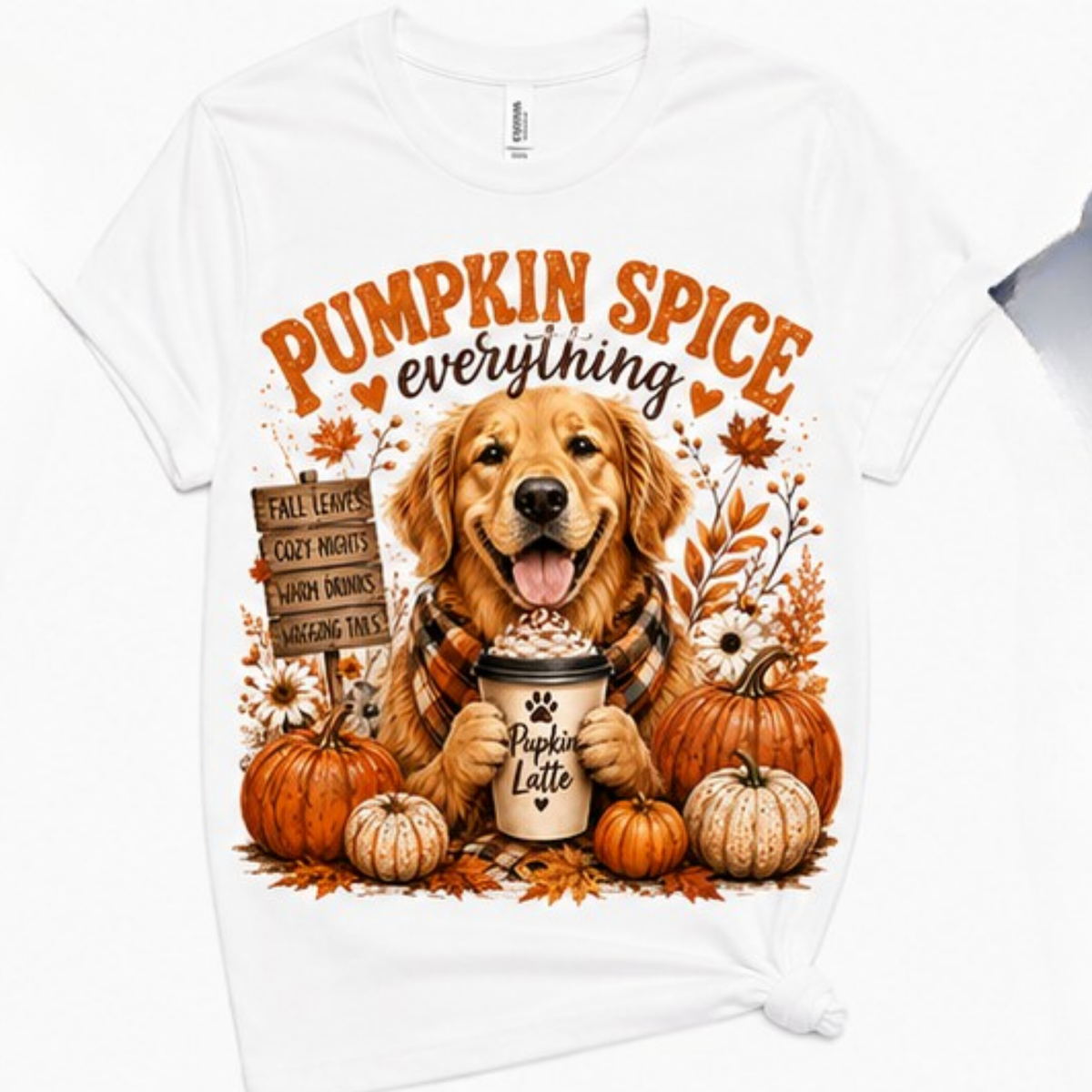Pumpkin Spice Everything Golden Retriever Fall T-Shirt