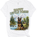 Happy Little Trees German Shepherd Shirt | Dog Lover Outdoor Graphic Tee