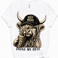 Hot Mess Highland Cow Shirt | Funny Cow Graphic Tee